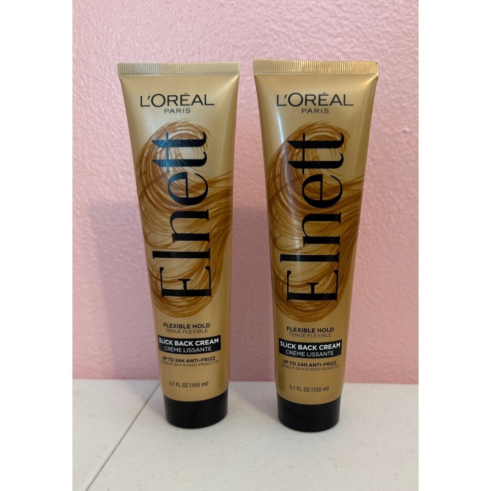 L'Oreal Paris Elnett Slick Back Cream Flexible Hold 5.1 oz 2 Pack Anti-Frizz
